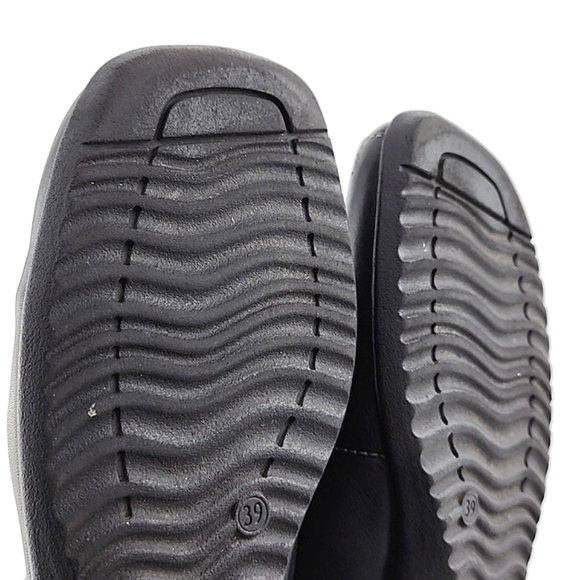 Josef Seibel Black Leather Ankle Boots White Stitching Square Toe & Heel Size 39 - Picture 11 of 16